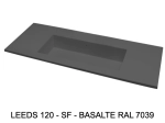 Plan vasque lavabo sur mesure : L 130 à 201 x P 40 à 51 cm, finition lisse mate, 10 couleurs au choix, Anti bactérien, résine Akrytan® teinté dans la masse, Livraison Offerte.